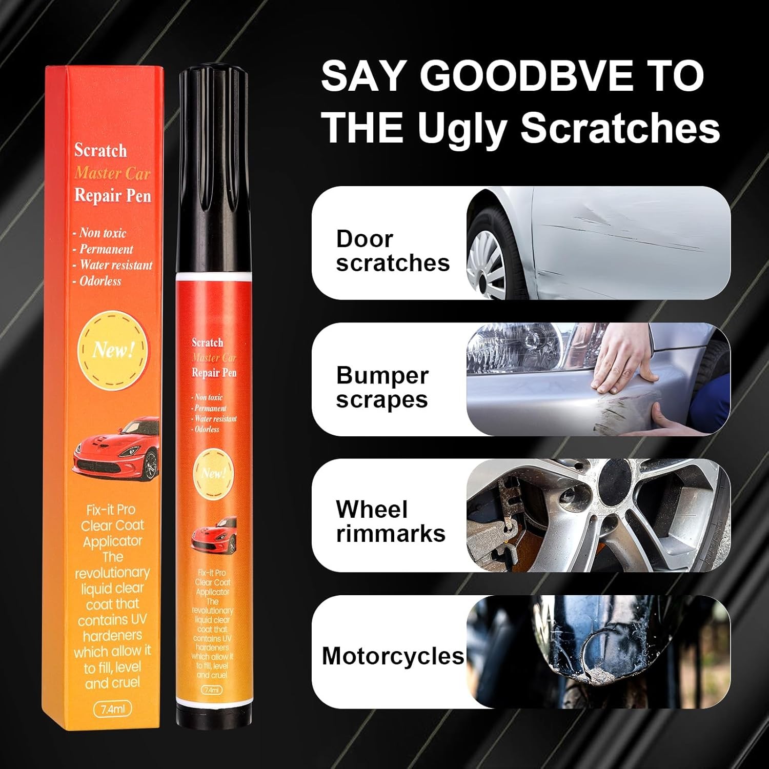 2PCS 2026 Magic Car Scratch Removal Pen, Weatherproof for All Cars, Trucks, SUV