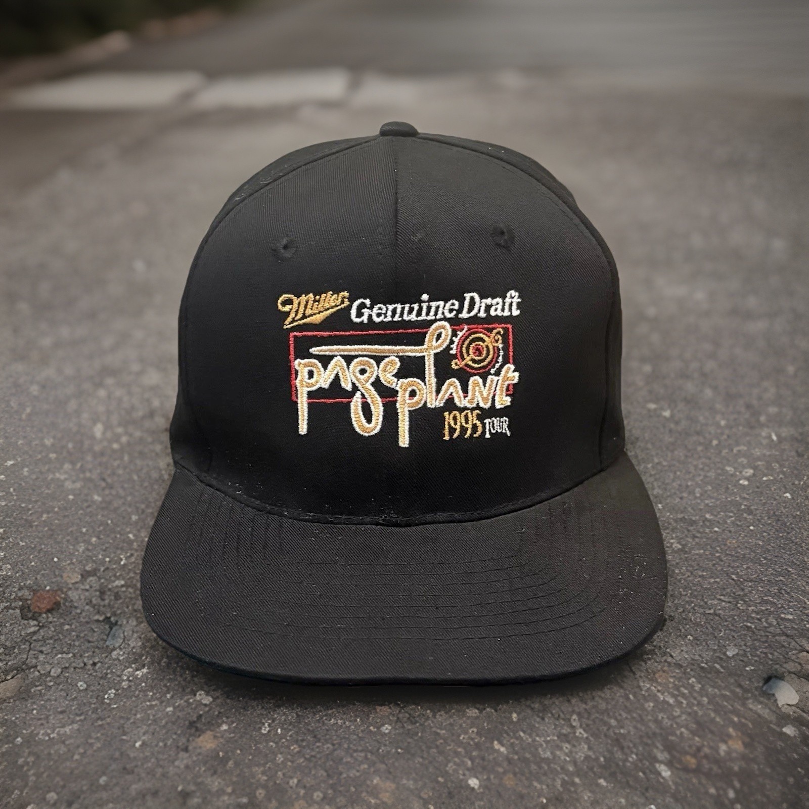 De colección 1995 Miller Genuino Draft Jimmy Page Robert Plant Snapback Gorra de Béisbol