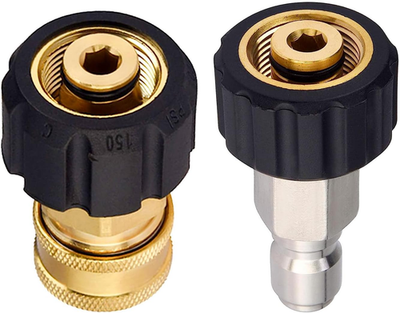 #ad #ad Pressure Washer Adapter Set M22 14Mm X 3 8quot; Male Plug Female Socket Brass Quic $16.00