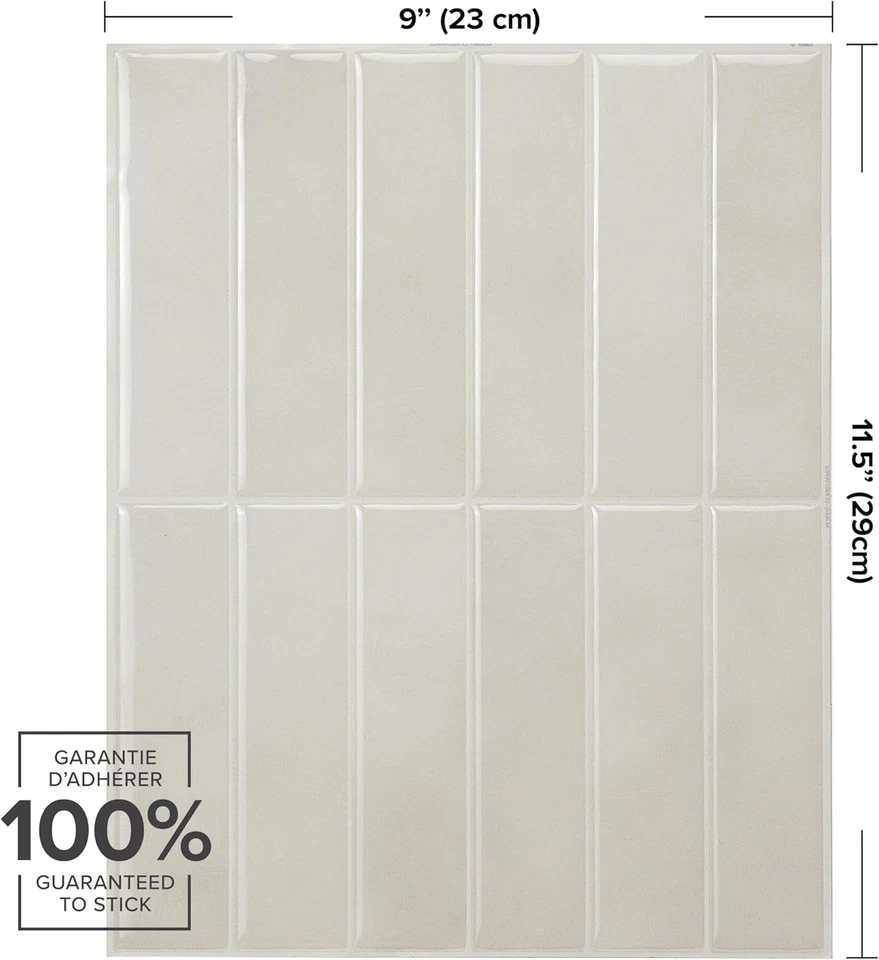 Peel and Stick Backsplash Tiles - 5 Sheets of 11.43" X 9" - 3D Design - Image 4 of 4