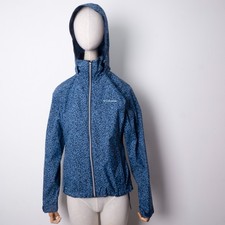 Columbia Women's Floral Blue Printed Hooded Shell Windbreaker Rain Jacket S