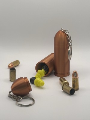 3D Printed 9MM Bullet Keychain Treaded Cap Container Bullet