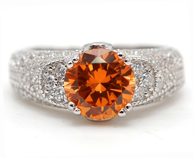 3CT  Padparadscha 925 Sterling Silver Ring Sz 6 L1-6