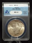 1922 Peace Silver Dollar ANACS MS 63 VAM-5.1 Tripled Leaves, I-3 R-4, #6153