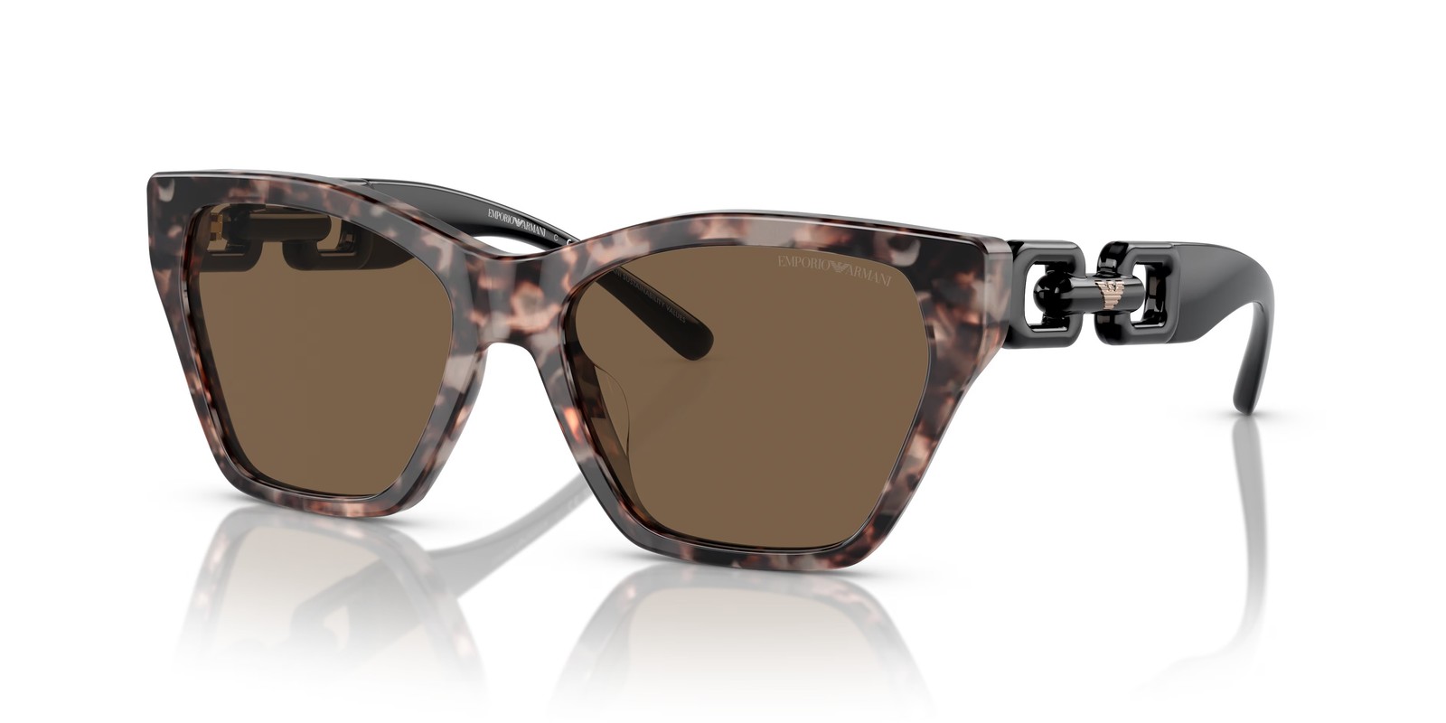 Солнцезащитные очки Emporio Armani 0EA4203U 541073 Блестящие розовые Havana Cateye 17990₽
