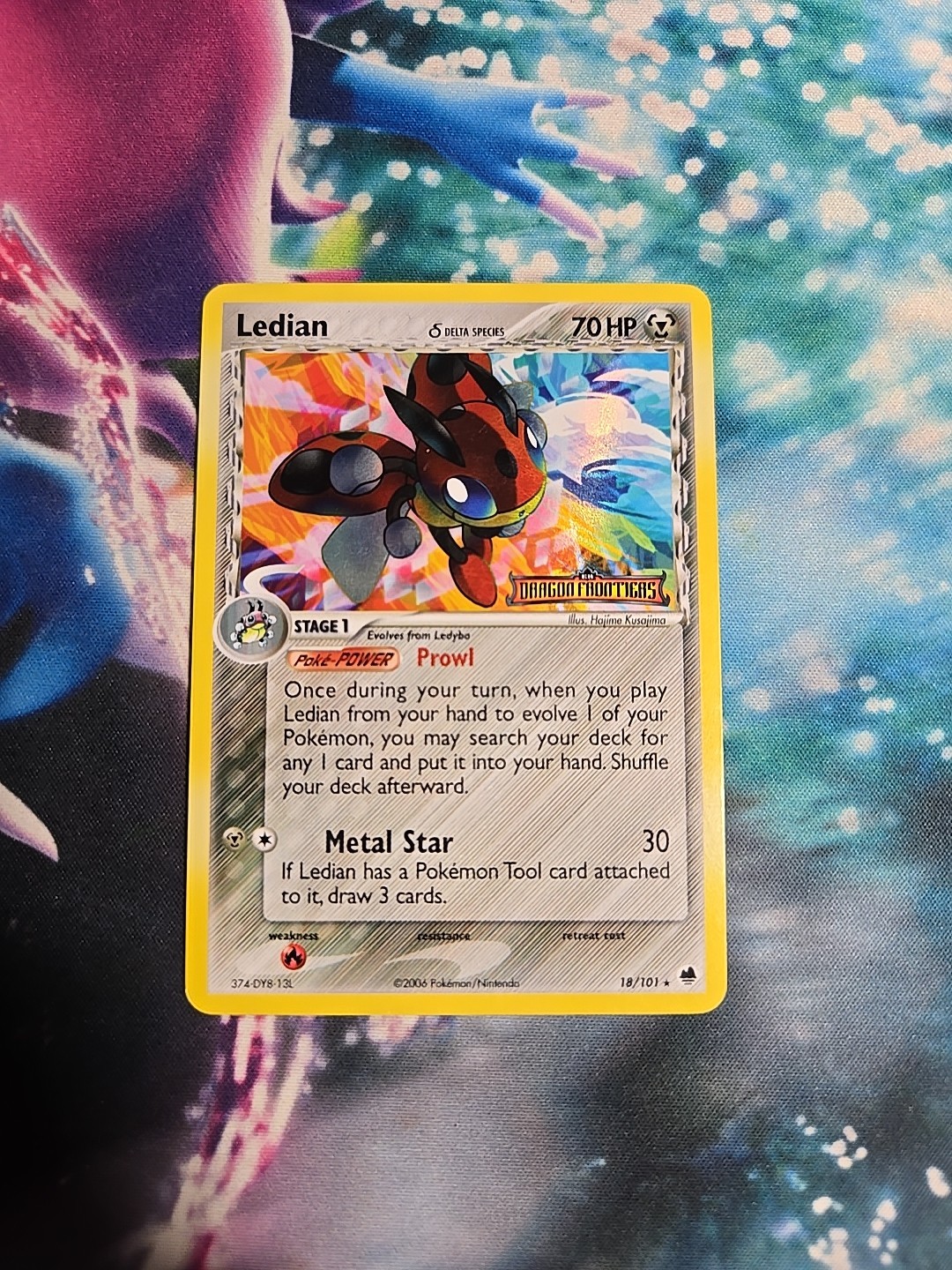 Ledian (Reverse Holo) 18/101 EX Dragon Frontiers (LP-) Pokemon TCG