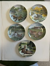 Living with Nature: Jerner's Ducks Collector Plates, Edwin M. Knowles Set of 5.