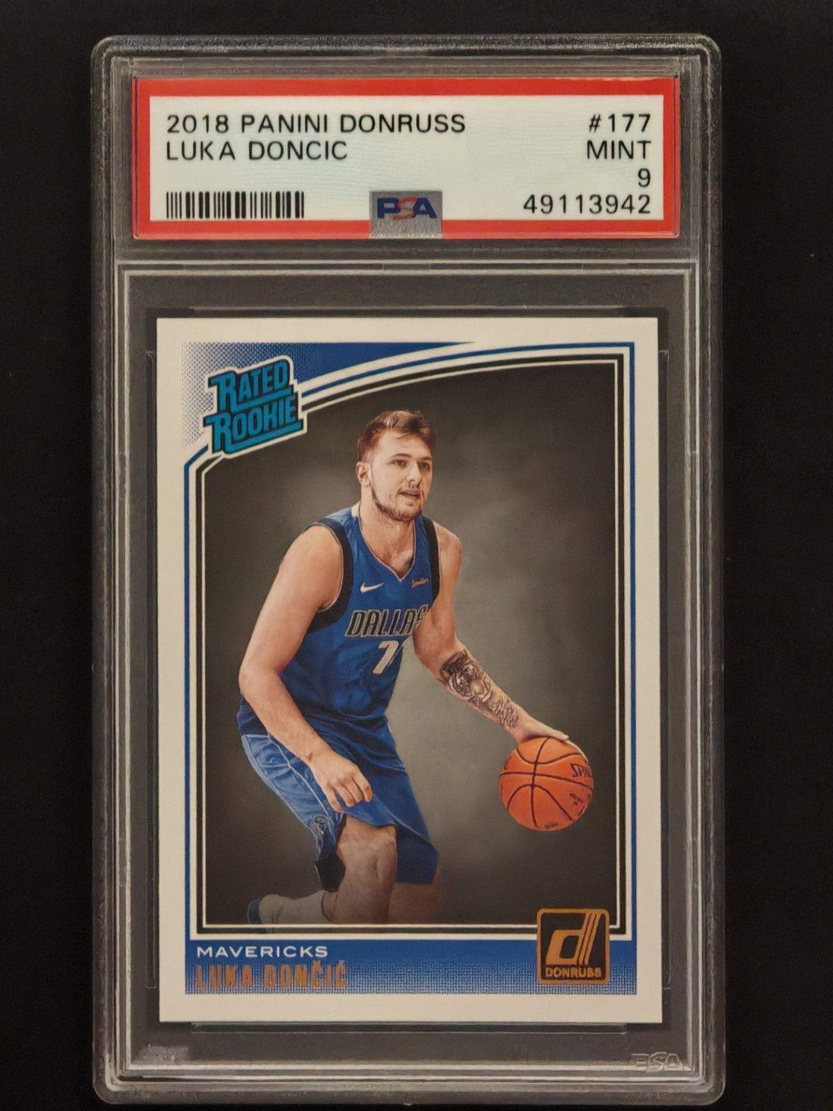 2018-19 Panini Donruss Rated Rookie Luka Doncic RC PSA 9  Mint #177 LA Lakers!