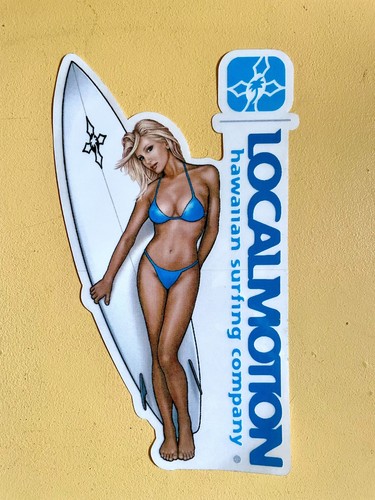 VINTAGE LOCALMOTION "BIKINI GIRL" SURFBOARD STICKER -  1999/2000  NEW CONDITION