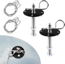 2PCS Stainless Steel Hood Pins with Quick Release Latch  Racing Lanyard
