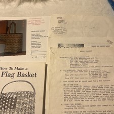 Vintage Basket Weaving Patterns Lot Country Seat Stair Step Flag Market