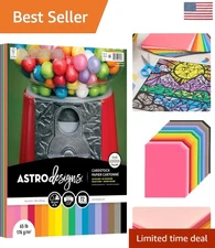72 Sheets of Bold & Vivid Astrodesigns Cardstock 8.5"x11" for Creative Projects