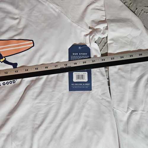 Life is Good großes weißes Surfer Langarm-Sonnenshirt für Herren mit UPF 50+unvollkommen - Bild 14 von 18