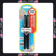 Paper Mate Flair Felt Tip Pens - Black - Set of 2 - Smooth Writing 