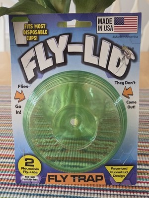 Billy-Bob Pack of 2 Fly Trap Lids Fits Most Disposable Cups  - NEW