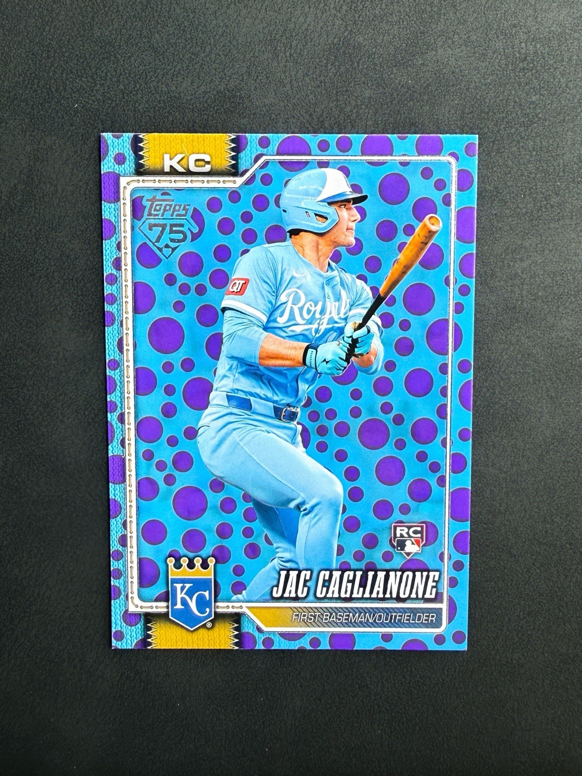 Jac Caglianone RC | 2026 Topps #138 Holiday Blue & Purple Polka Dots SP | Royals