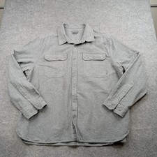 Eddie Bauer Shirt Mens 2XL Gray Cotton Button Front Flannel Long Sleeve Casual