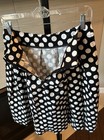 NWOT Flare Cotton Blend Black White Polka Dot Pockets Medium Skirt Retro Vibes — photo 4