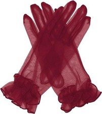 Yunyuebridal Burgundy Wedding Party Guest Gloves for Women One Size,