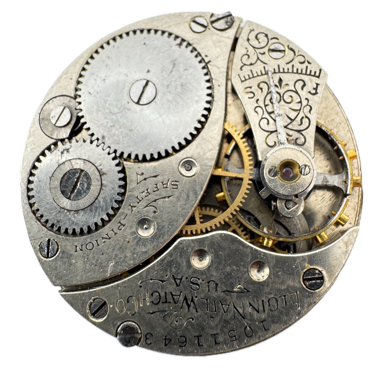 Antique 1904 Elgin 7 Jewel Hunter Pocket Watch Movement 269 USA Mechanical