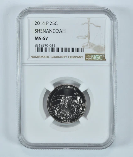 2014-P Washington Quarter Shenandoah America The Beautiful MS67 NGC *4674