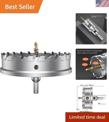 Efficient 5-7/8 Inch Tungsten Carbide Tipped Hole Saw for Metal, Wood & More