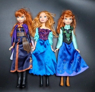 Disney Anna Classic Doll Set, Frozen Lot of 3 Different Outfits   11''