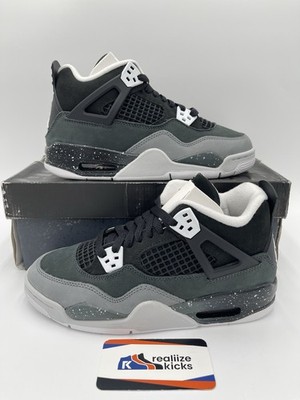 GS Size 5Y - Nike Air Jordan 4 Retro Fear Black White Anthracite FQ8213-002 NEW!