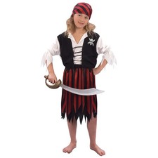 Striped Pirate Girl Child Costum  Small Age 3-5 