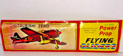 Vintage Sealed Power Prop Flying Gliders #2 Mitsubishi Zero Plane - No Warning