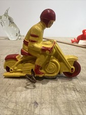 Mechanical Motor Racer with Rider Red Yellow US Plastics, Inc