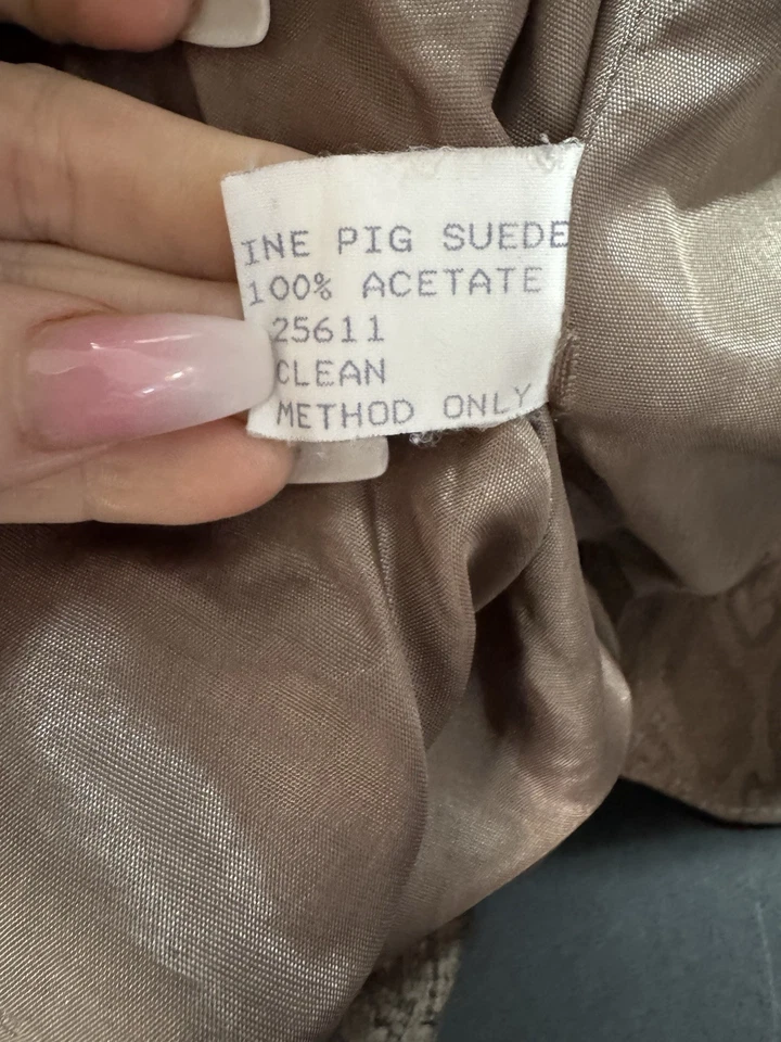 DE COLECCIÓN Avanti Chaqueta de Cuero Grande Adulto Marrón Cerdo Gamuza Abrigo con Estampado de Serpiente Foto 3 de 4