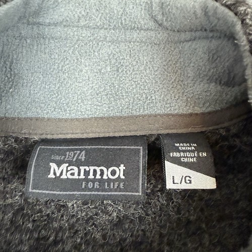 Marmot Poacher Pile Fleece Jacket Mens Large Gray Full Zip Hiking Sweater Pocket - Picture 4 of 11