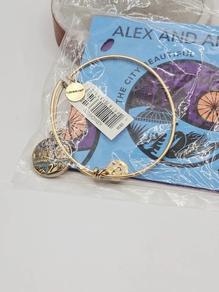 Alex & Ani " Orlando " Gold  Charm Bangle Bracelet NWT & Card ✨️ - Image 3 of 4
