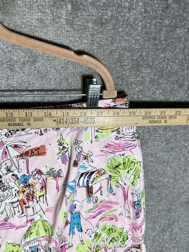 Dress Barn Crop Pants Womens Size 20W Pink Paris Travel Print Cotton Spandex - Image 4 of 4