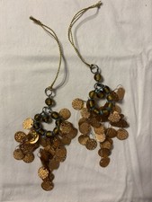 Dangle Drop Copper-Tone Holographic And Bead Cluster w/ Copper Spacer Ornaments