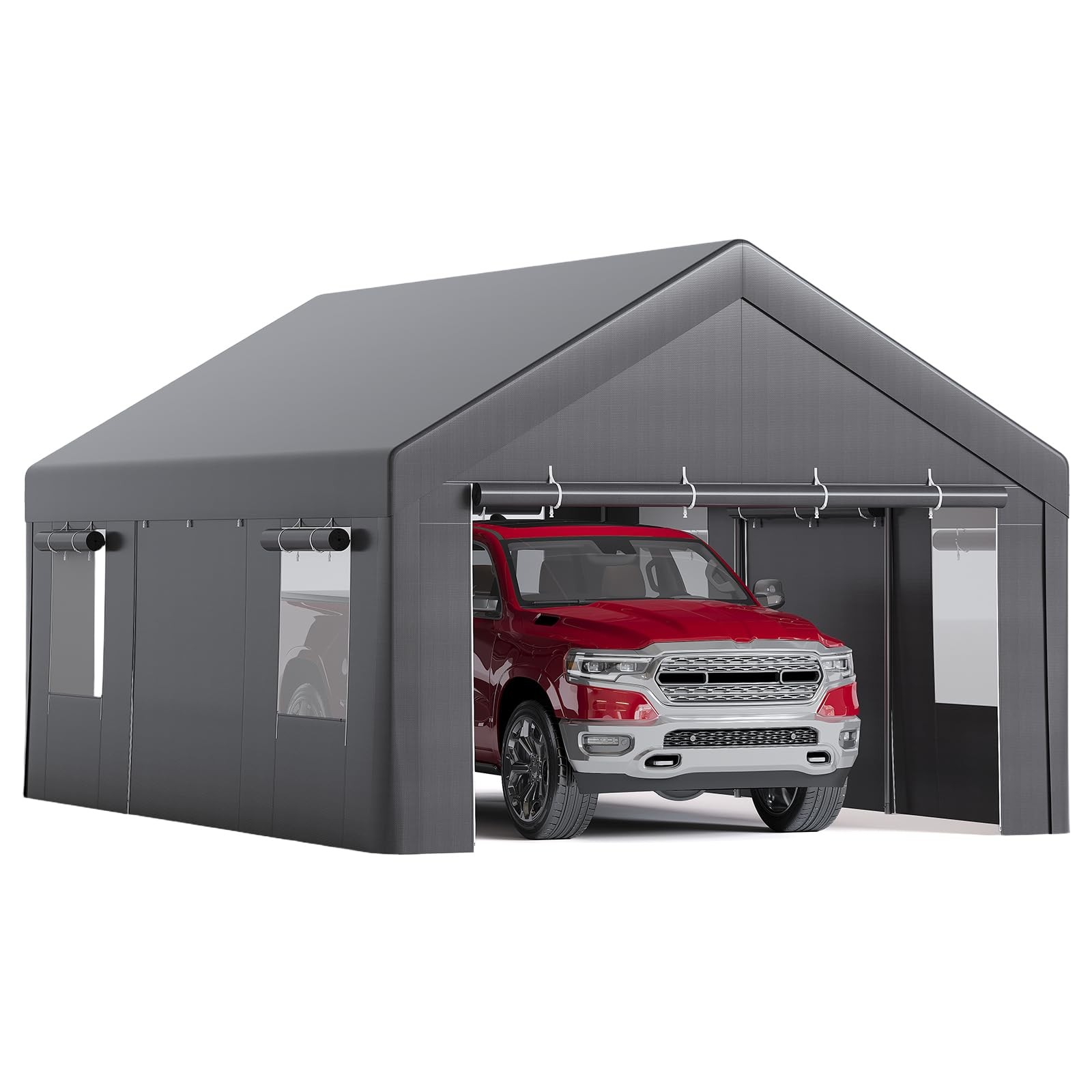 12 x 20 FT Carport Canopy Heavy Duty Shelter with Windows Removable Sidewalls