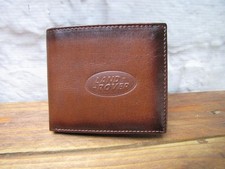 Land Rover logo Brown Real Leather Bi fold wallet , licence / ID holder
