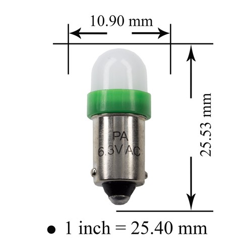 PA 20x #1893 #44 #47 #1847 BA9S 2 SMD LED Green Pinball Machine Light Bulb 6.3V - Picture 6 of 6