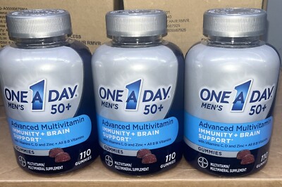 3 pk Bayer One A Day Men s ADVANCED MULTIVITAMIN 110 Gummies Vitamins B C D ZINC