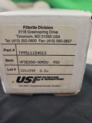 USF T99511154013--VFSE200-30M3V 950 DOUBLE LAYER MEMBRANE CARTRIDGE