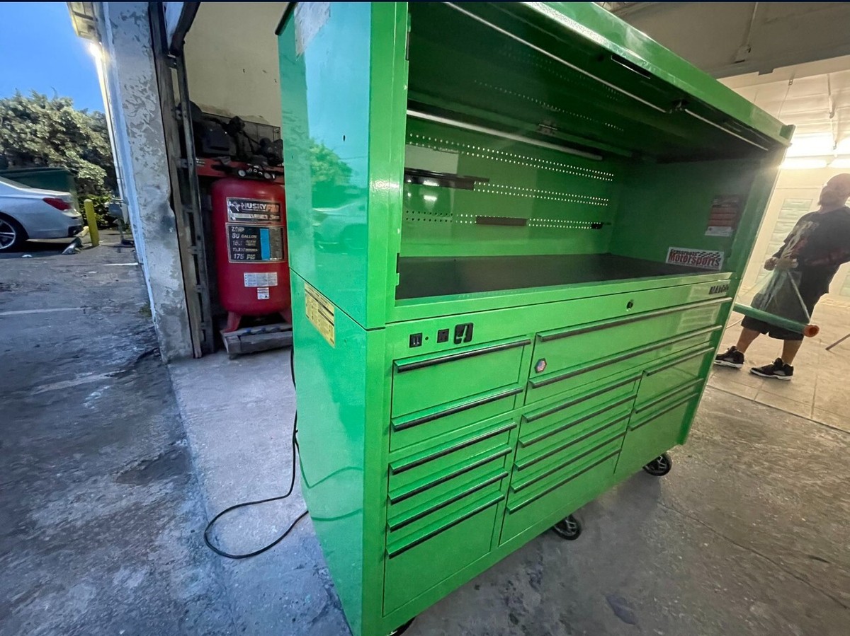 maco Matco tool box 4S with Top Box Hutch Like New Green | eBay