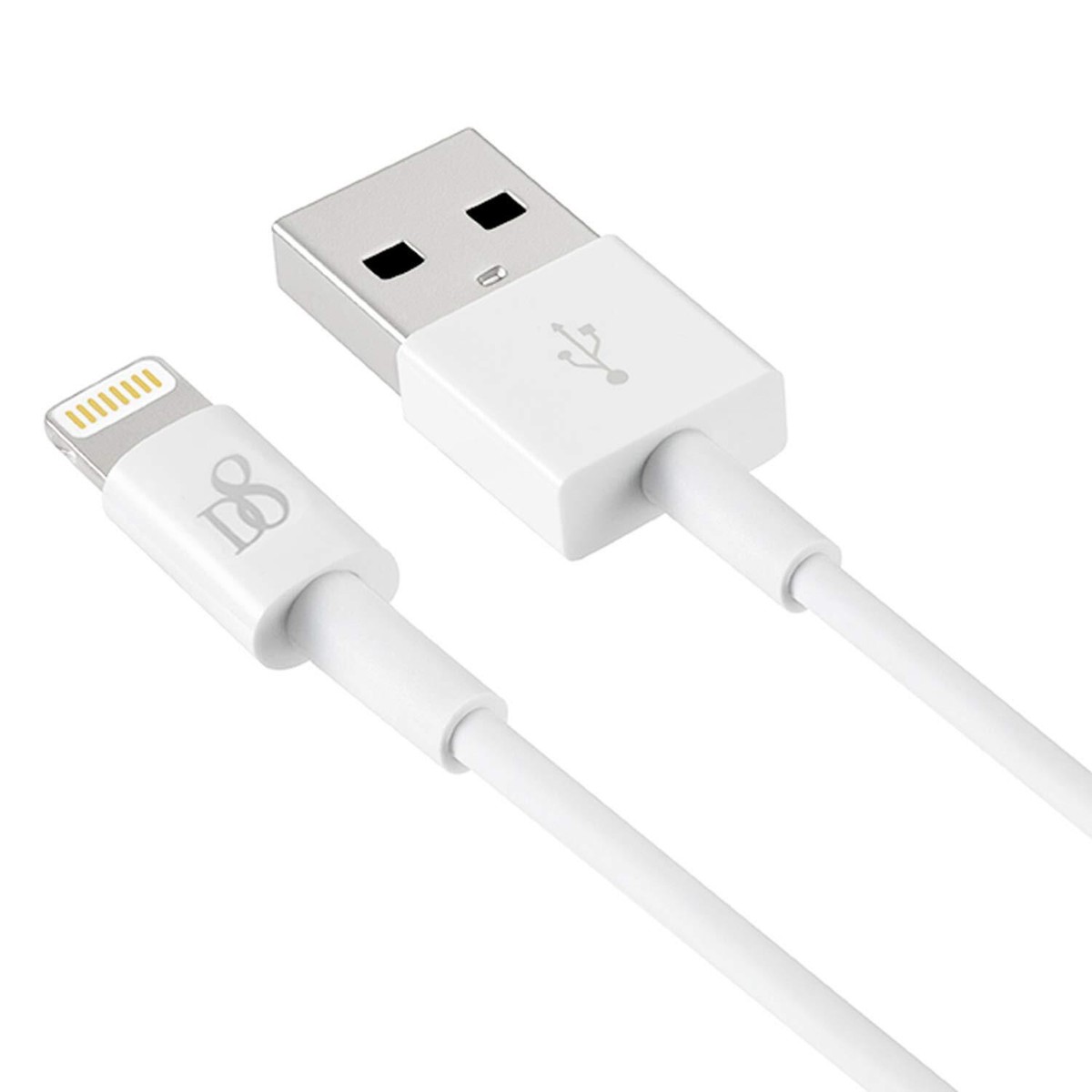Câble USB-Lightning Certifié MFi D8 - 1m Blanc - Pour IPhone/iPad (iPhone 5 à 13, IPad)