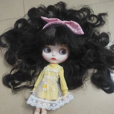 Long black hair bangs Blythe doll make up Dudu mouth Factory Joint Body12"# 963