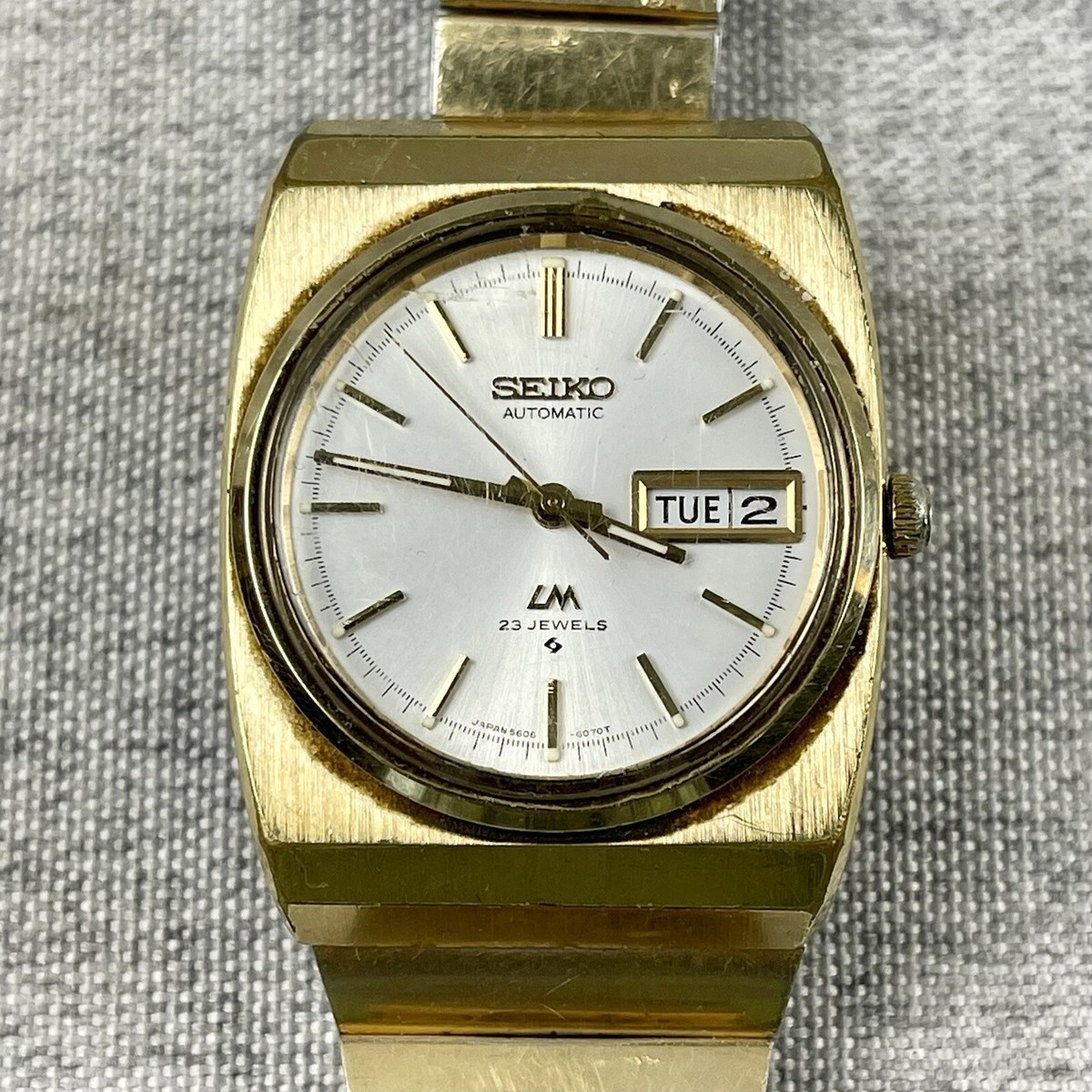 Vintage Seiko LM Lord Matic 5606-6026 23J Day/Date Men's Watch