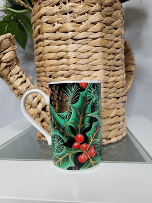   Dunoon GOLDEN HOLLY Christmas Mug Designed By Caroline Bessey   NEW  