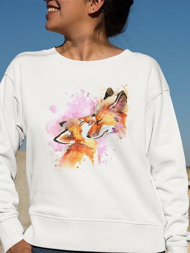 Cute Fox And Baby Fox. Sweatshirt Women 