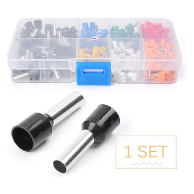 400PCS Multicolor Ferrules Copper Crimp Connector Pin Cable End Terminal Kit