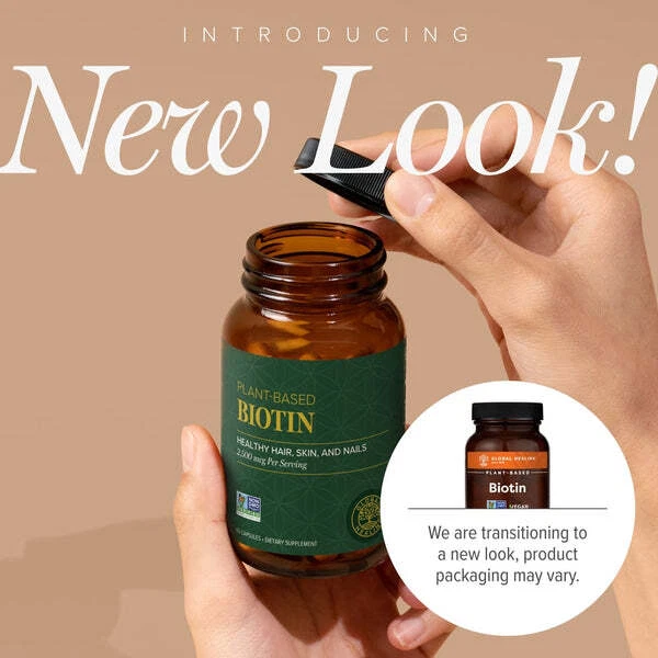 Global Healing Biotina 2500mcg, Extracto Orgánico de Sesbania - 60 Cápsulas Foto 2 de 4