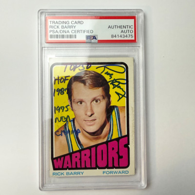 Rick Barry Unterzeichnet 1972-73 Topps #44 Mit 3 Inschriften PSA Auto